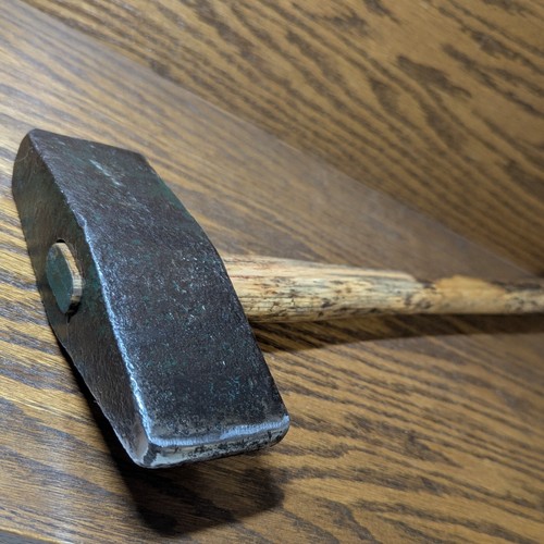 Vtg straight peen mason hammer - mason,