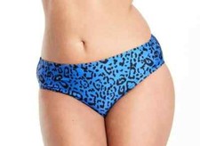 Wolf & Whistle Bikini Brief Bottoms Plus Size 16 18 Blue Leopard