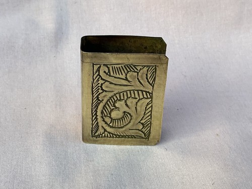 Ww1 trench art brass matchbox - art,