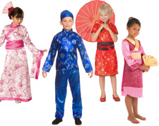 Chinese New Year Costume Girls Asian Oriental Fancy Dress Kids Outfit