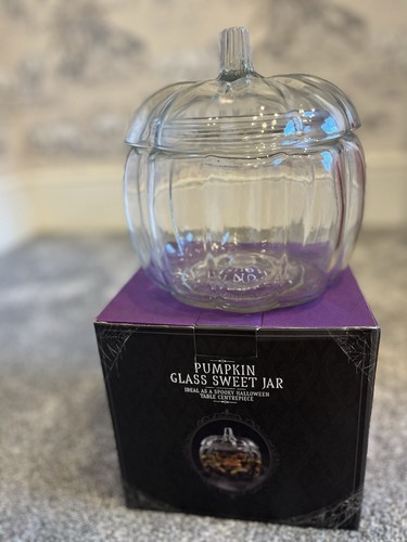 Haunted house glass pumpkin - house,