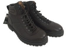 Autograph Men's Boots Size 11 Dark Brown Leather Toe Cap Tumbled Lace Up New F1