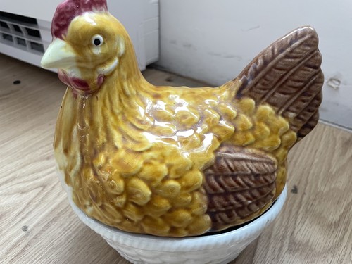 Vintage ceramic brown lidded - vintage,