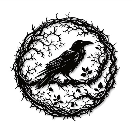 Raven bird metal wall art - bird, art,crow