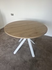 IKEA Mariedamm Round Dining Table White Legs and White Oak Top. Excellent Cond