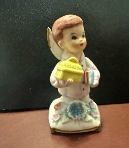 Hand painted porcelain angel - painted,