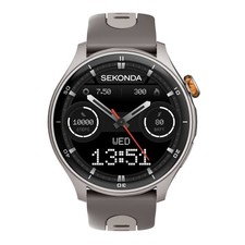 Sekonda 47mm Active Pro GPS Smart Watch in Silver with Grey Silicone Strap