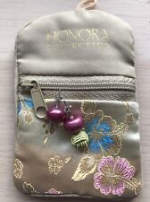STUNNING RARE SIZE PINK 12mm HONORA PEARLS 925 SILVER EARRINGS NWOT