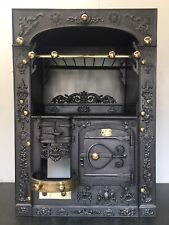 Restored Antique Cornish Cast Iron Kitchen Cooking Range Fireplace Hob (LG129)