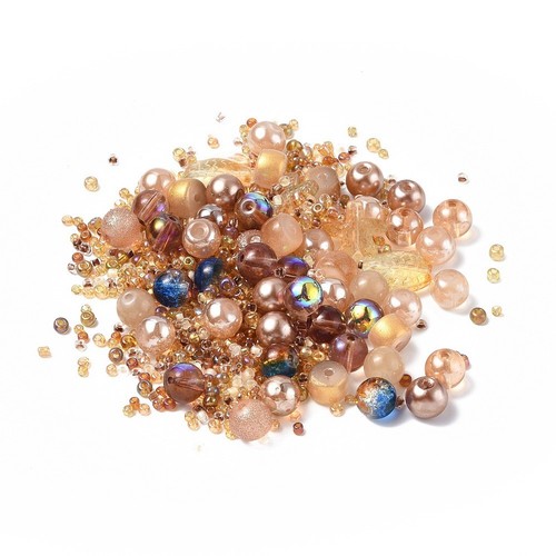 Mixed beads soup - small, glass