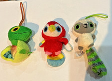 McDonalds Happy Meal 2014 Yahoo & Friends Green Lizard Bush Baby & Lora Macaw