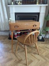 Ercol Writing Desk  (Model 437)& Ercol Desk Chair (Model 414) Vintage Blue Label