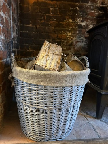 Large grey wash wicker - large, hessian