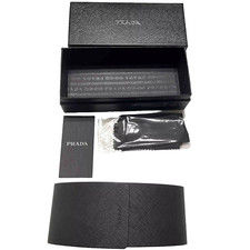 Prada XL Saffiano Black Sunglasses Hard Case ONLY  Cleaning Cloth  Gift Box  NEW