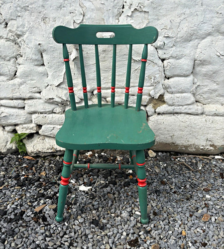 Green red painted wooden - green,