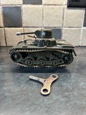 vintage wind up tin tank