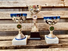 🏆 3x Silver Trophy Collection Used Trophies UnEngraved Vintage JobLot Bundle