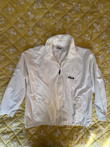 Vintage fila white windbreaker - fila,