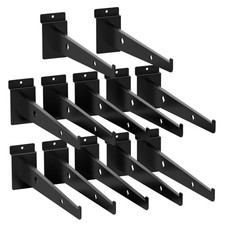 12 Pcs 12 Black Slatwall Shelf
