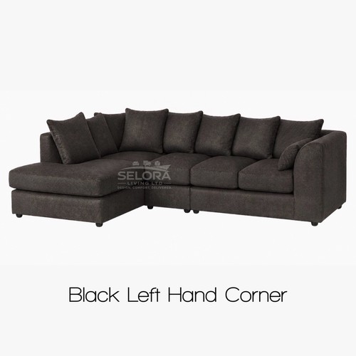 Black leather corner - corner, l