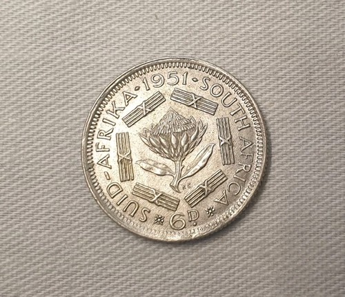 South african sixpence 1951 - -,