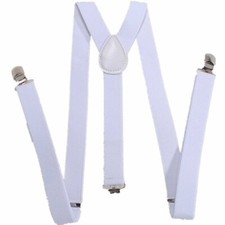 ADJUSTABLE SLIM UNISEX TROUSER BRACES SUSPENDERS FANCY DRESS CLIP ON FREE UK P&P