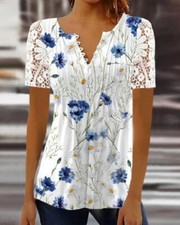 Womens Lace V-Neck Tops