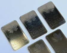5 X 1 GRAM SILVER MAPLE LEAF