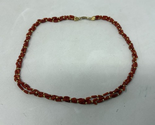 Vintage red gold tones coral - vintage, red/gold