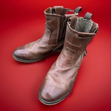 Caterpillar Vinson Legendary Raw Brown Leather Biker Boots P710476 Size UK 11 WW