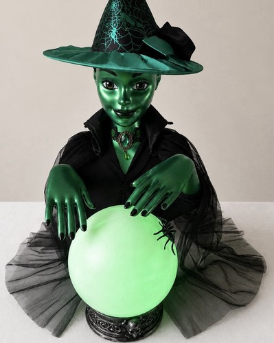 Witch and crystal ball - witch,
