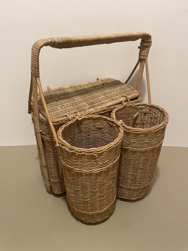 Vintage bamboo wicker handled - vintage,