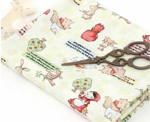 Red riding hood wolf patterned - red,