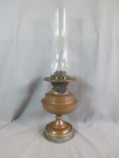 Vintage  Brass English Made Duplex Oil Lamp & Chimney Shepards Hut Farmhouse