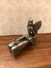 Dolls House 1/12 Scale Miniature Pewter Ornament Fairy On A Bridge