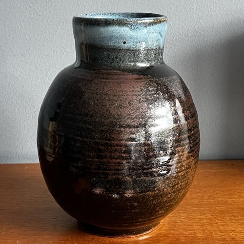 Studio pottery drip glaze vase - pottery,
