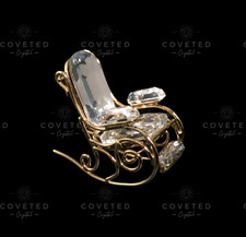 Swarovski Crystal Memories ROCKING CHAIR GOLD 243442 Mint Rare Retired