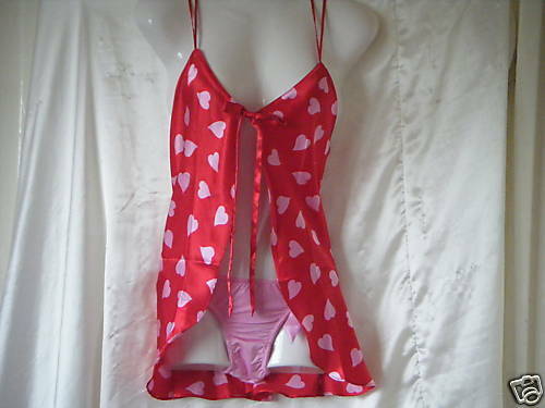 Bnwt satin hearts babydoll - satin,