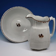 Mellor Taylor Tealeaf White Ironstone - Water Pitcher and Wash Basin Bowl