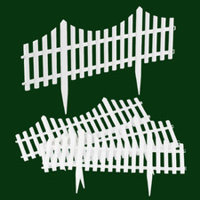 4 Pcs White Picket Fencing Set