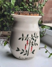 Studio Pottery CAYENNE Spice STORAGE JAR with CORK LID