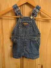 Oshkosh B'Gosh Vestbak Denim Overalls Shortalls 12 Months- Buttons Replaced- USA