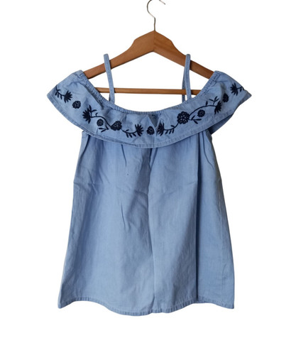 Girls blue off shoulder top - girls,