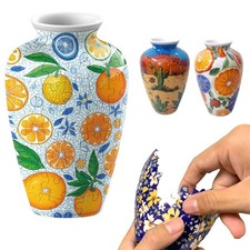 1x3D Puzzle Vase DIY Flower Arrangement Vase Waterproof Flower Vase Jigsaw Decor