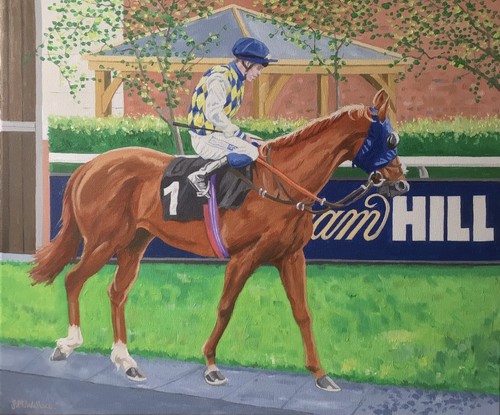 Horse racing fine - oil, painting