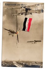 Zeppelin Aerial Post Postcard Fighter Battles Over Paris Unused (CA0878)