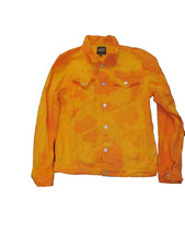 MAN ORANGE  BLEACHED DENIM JEAN JACKET M  SKINHEAD PUNK ROCKABILLY GAY BLEACHER