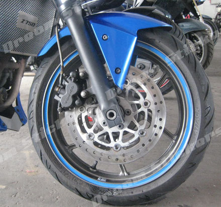 Blue motorcycle car wheel - blue,
