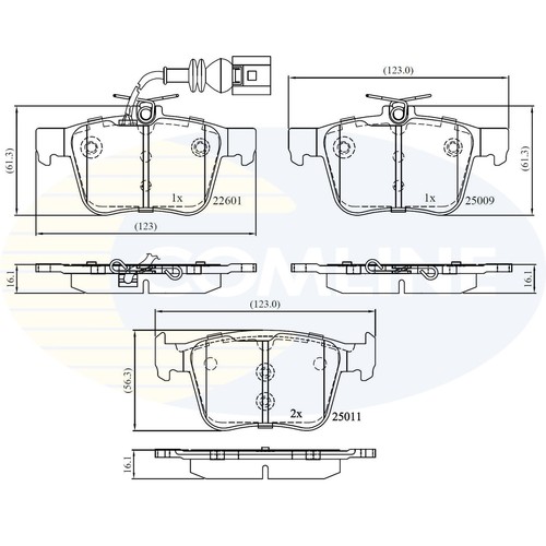 Brake pads set for audi - pads, tt