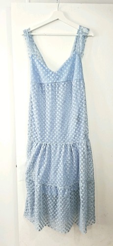 Bnwt zara blue textured lace - blue,